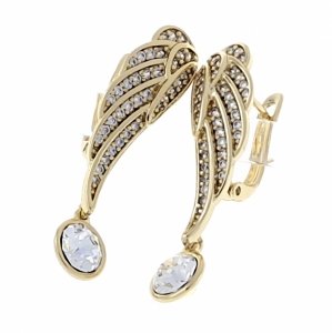 gold plated earrings with exclusive cubic zirconia