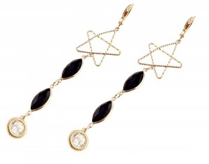gold plated earrings with exclusive cubic zirconia