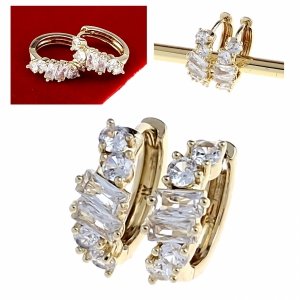 gold plated earrings with exclusive cubic zirconia