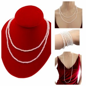 Necklace with sparkling glass crystals on a jewelry elastic chain