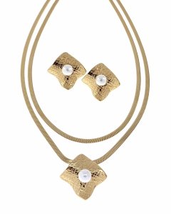 18k gold plated set pendant earrings xuping