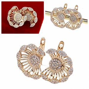 gold plated earrings with exclusive cubic zirconia
