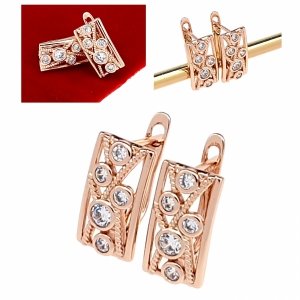 gold plated earrings with exclusive cubic zirconia