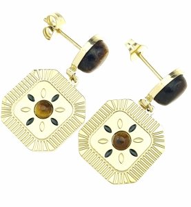 gold earrings made of stainless steel