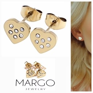 gold earrings made of stainless steel