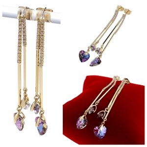 gold plated earrings with exclusive cubic zirconia