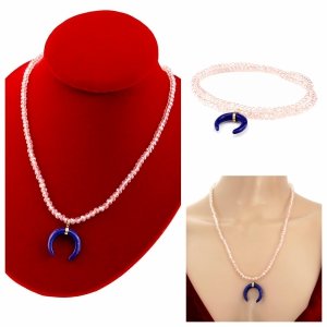 Necklace with sparkling glass crystals on a jewelry elastic chain