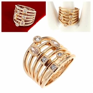 gold ring 18,60mm. gold-plated engagement xuping