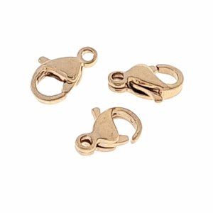 GOLD PLATED CARABINER 12MM FOR BRACELET OR CHAIN