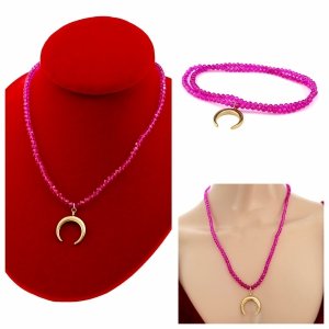 Necklace with sparkling glass crystals on a jewelry elastic chain