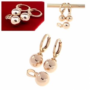 18k gold plated set pendant earrings xuping