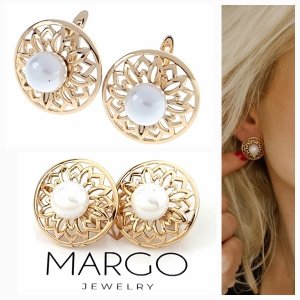 gold plated earrings with exclusive cubic zirconia