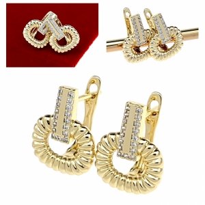 gold plated earrings with exclusive cubic zirconia