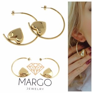 gold earrings made of stainless steel