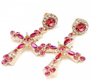 EARRINGS GOLD LONG ZIRCONIA WEDDING WEDDING