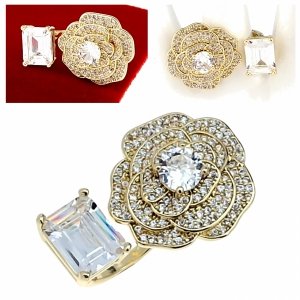 gold ring 17,00mm. gold-plated engagement xuping