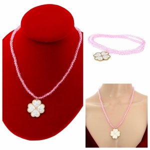 Necklace with sparkling glass crystals on a jewelry elastic chain