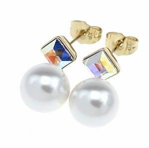 gold plated earrings with exclusive cubic zirconia