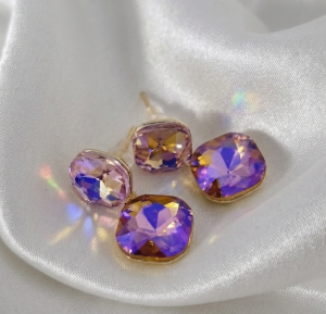 gold plated earrings with exclusive cubic zirconia