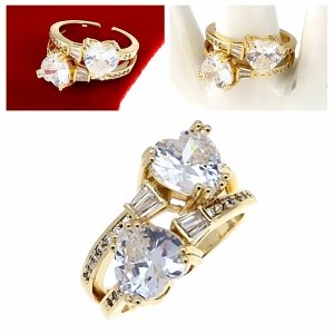 gold ring 17,00mm. gold-plated engagement xuping