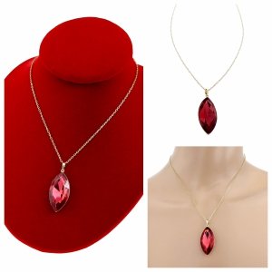 3257 Złoty naszyjnik 40+5cm stal chirurgiczna nierdzewna 316L kryształek Swaro łezka Austrian Crystal