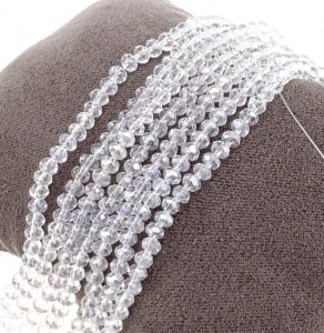 2331c Szklane koraliki fasetowane przezroczyste pasma do wyrobu biżuterii 4x3mm 41cm