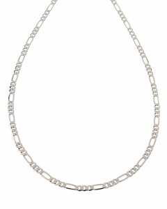 1254 Srebrny łańcuszek 55cm 3,3mm pozłacany białym złotem Xuping figaro