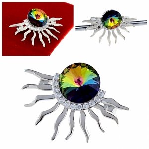 1170 Elegancka broszka srebrna cyrkonia przypinka pozłacana białym złotem Xuping Austrian Crystal