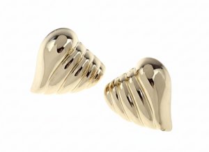 1857 Kolczyki złote pozłacane wtyczki 14K serce