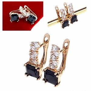 2884c Kolczyki złote cyrkonia pozłacane 18k Xuping wiszące