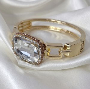 1650b Bransoletka biżuteria królewska pozłacana 14k 6cm bangla