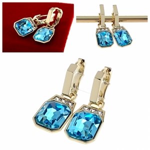 326a Kolczyki złote pozłacane Austrian Crystal wiszące 14K cyrkonie Xuping 