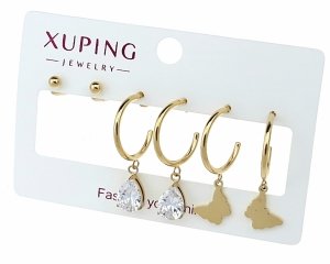 1143 Komplet zestaw kolczyki złote pozłacane 14K Xuping