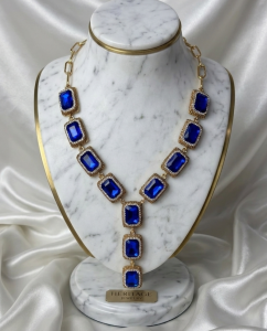 872a Naszyjnik biżuteria królewska 46+5cm pozłacany 14k