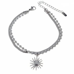 2537a Bransoletka elegancka srebrna 18+3cm pozłacana białym złotem 