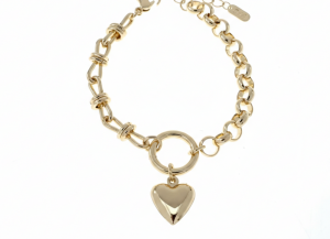 4428 Bransoletka elegancka złota 17+3cm pozłacana 14k serce