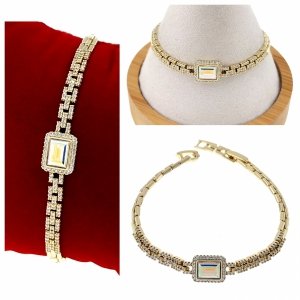 2218b Bransoletka elegancka złota 17+2cm pozłacana 14k Xuping Austrian Crystal