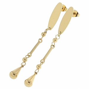 0160 Kolczyki złote stal chirurgiczna nierdzewna celebrytki wiszące 