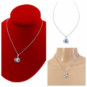 4907 Srebrny łańcuszek Austrian Crystal 40+5 naszyjnik pozłacany białym złotem Xuping