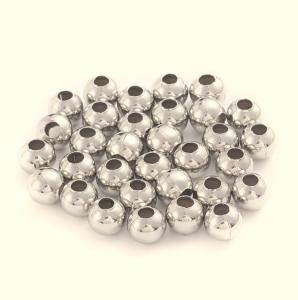 397 200x Odporne na matowienie koraliki ze stali nierdzewnej 304, okrągłe, puste, w kolorze stali nierdzewnej, 6 x 5 mm, otwór: 2,2 mm, 200 szt./worek 