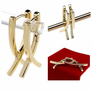 3577 Kolczyki złote pozłacane wiszące 14K Xuping