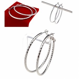 3359 Srebrne kolczyki pozłacane białym Xuping wiszące koła 4cm