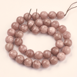 1365b Naturalny jadeit koraliki jadeitowe, fasetowane, okrągłe, w kolorze camelowym, 10 mm, otwór: 1 mm, 38 szt./pasmo, 14,5 cala