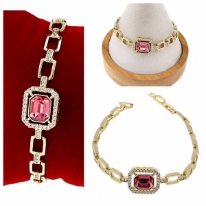 3795 Bransoletka elegancka złota 17+2,5cm pozłacana 14k Xuping Austrian Crystal