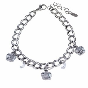 4251 Bransoletka elegancka srebrna 18+3cm pozłacana białym złotem 