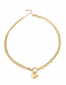 2917 Złoty łańcuszek naszyjnik 40+5cm pozłacany 14k serce 