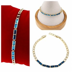 1990 Bransoletka elegancka złota 17+2cm pozłacana 14k Xuping Austrian Crystal