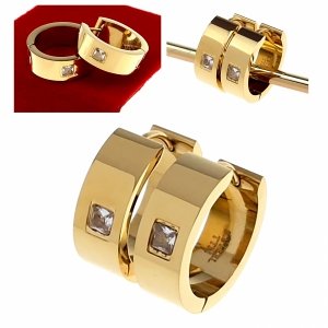 3629 Kolczyki srebrne stal chirurgiczna 316L wiszące koła 1,8cm