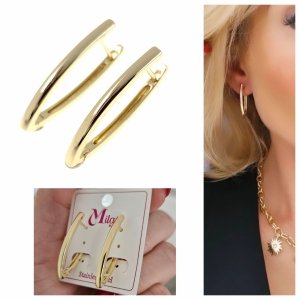 1264 Kolczyki złote wiszące eleganckie pozłacane 14K Milan