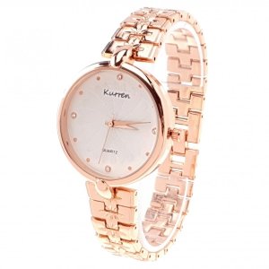 1350a Ekskluzywny damski rose gold zegarek Kurren klasyk